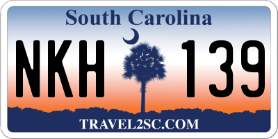 SC license plate NKH139