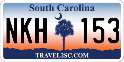 SC license plate NKH153