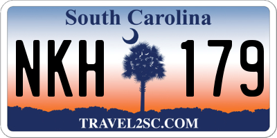 SC license plate NKH179