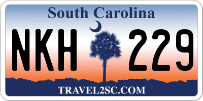 SC license plate NKH229