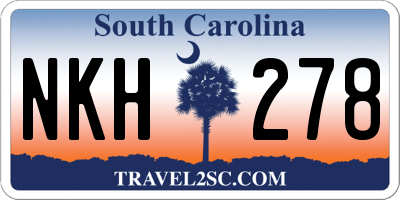 SC license plate NKH278