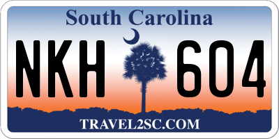 SC license plate NKH604