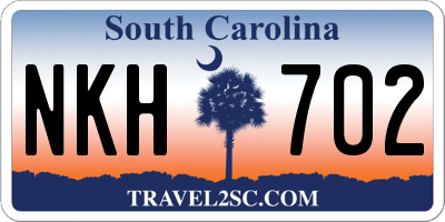 SC license plate NKH702