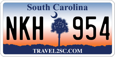 SC license plate NKH954