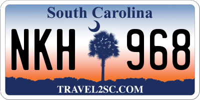 SC license plate NKH968