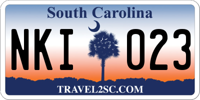 SC license plate NKI023