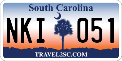 SC license plate NKI051