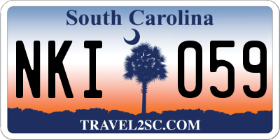 SC license plate NKI059
