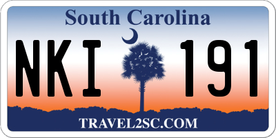 SC license plate NKI191