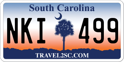 SC license plate NKI499