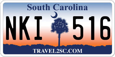 SC license plate NKI516