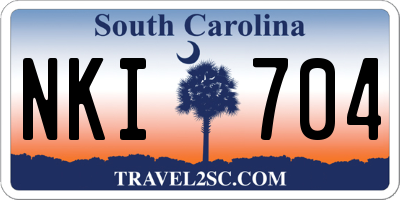 SC license plate NKI704
