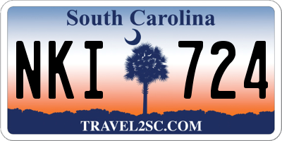 SC license plate NKI724