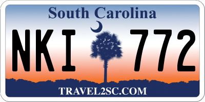 SC license plate NKI772