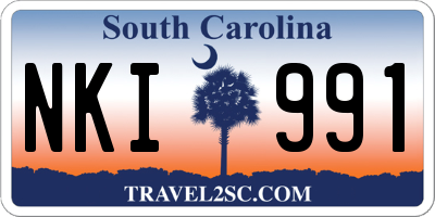 SC license plate NKI991
