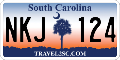 SC license plate NKJ124