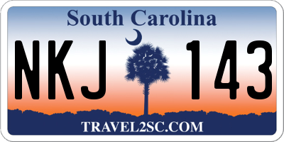 SC license plate NKJ143