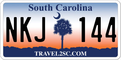 SC license plate NKJ144