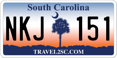 SC license plate NKJ151