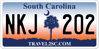 SC license plate NKJ202