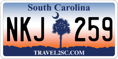 SC license plate NKJ259