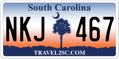 SC license plate NKJ467