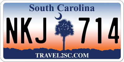 SC license plate NKJ714