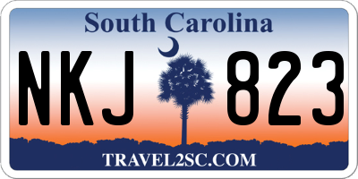 SC license plate NKJ823