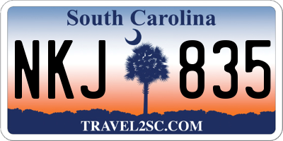 SC license plate NKJ835