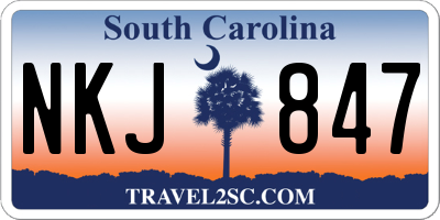 SC license plate NKJ847