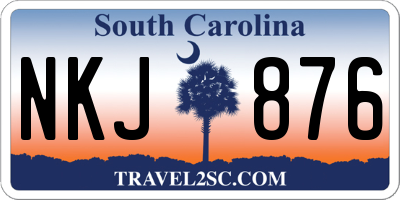 SC license plate NKJ876