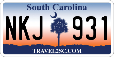 SC license plate NKJ931