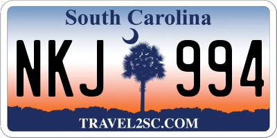 SC license plate NKJ994