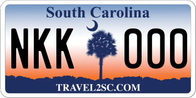 SC license plate NKK000