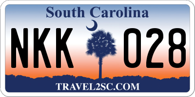 SC license plate NKK028