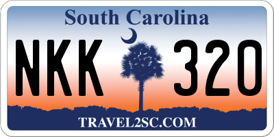 SC license plate NKK320