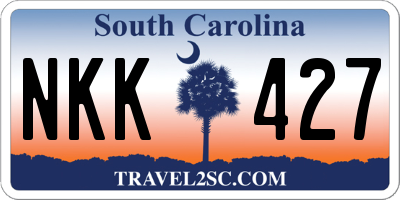 SC license plate NKK427