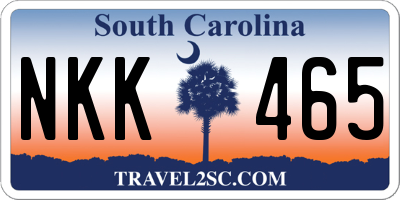 SC license plate NKK465