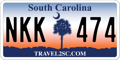 SC license plate NKK474