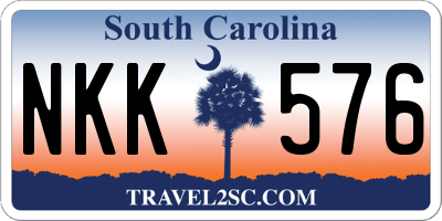 SC license plate NKK576