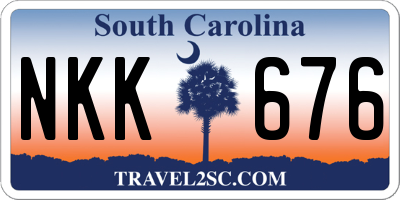 SC license plate NKK676