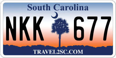 SC license plate NKK677