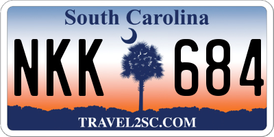 SC license plate NKK684