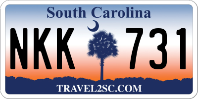 SC license plate NKK731