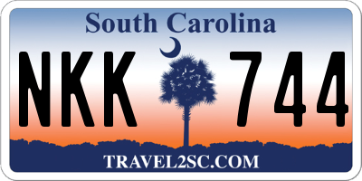 SC license plate NKK744