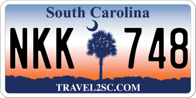 SC license plate NKK748