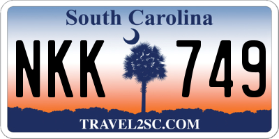 SC license plate NKK749