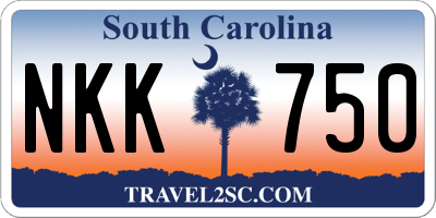SC license plate NKK750