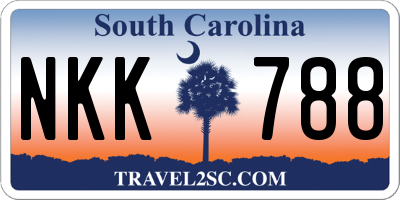 SC license plate NKK788