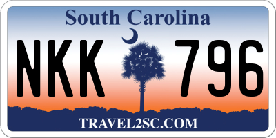 SC license plate NKK796
